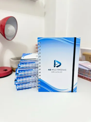 KIT 10 Cadernos Corporativos de Capa Dura Tamanho A5 - Personalizados Com Sua Logo