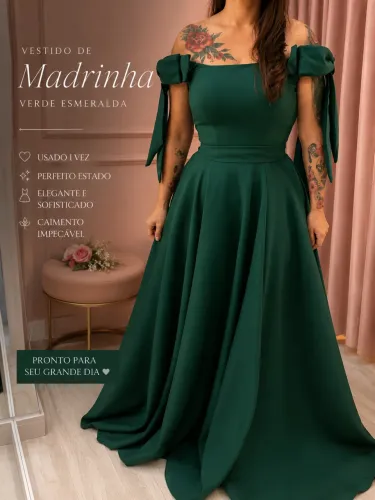 Vestido de Madrinha de Luxo | Perfeito para Casamento/Festa