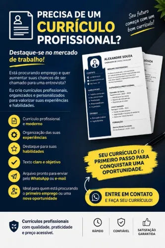 ? CURRÍCULO PROFISSIONAL POR APENAS 4 R$!