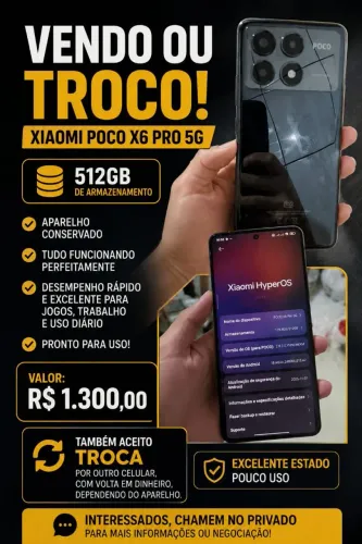 VENDO OU TROCO - Xiaomi POCO X6 Pro 5G (512GB)