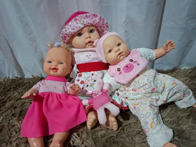 Kit 3 Bonecas Bebês 