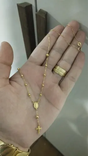 Terço de ouro 3.34g 18k procedência garantia eterna