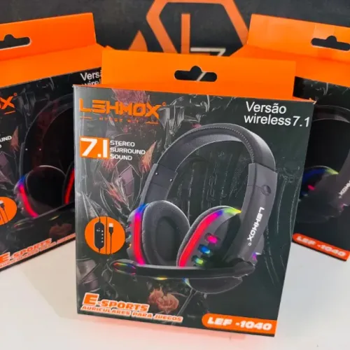 Headset Gamer Lehmox LEF-1040, com iluminação RGB e Som Surround 7.1