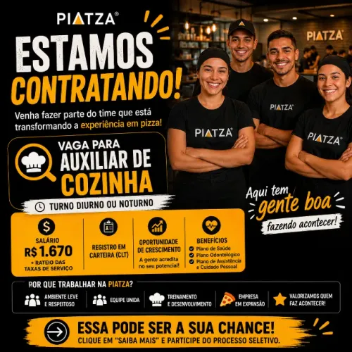 Vaga para Auxiliar de cozinha