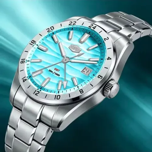 Relógio GMT Azul Tiffany