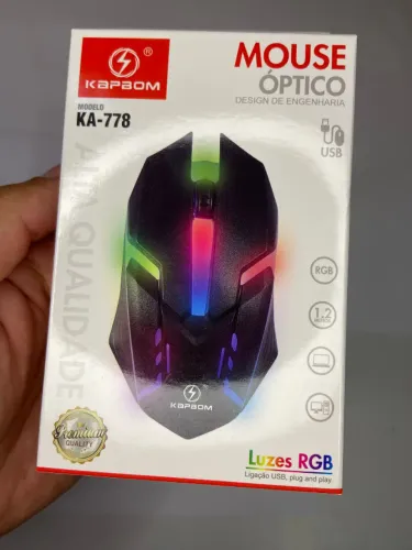Mouse Óptico Gamer com Fio Led RGB KA-778 Kapbom an4
