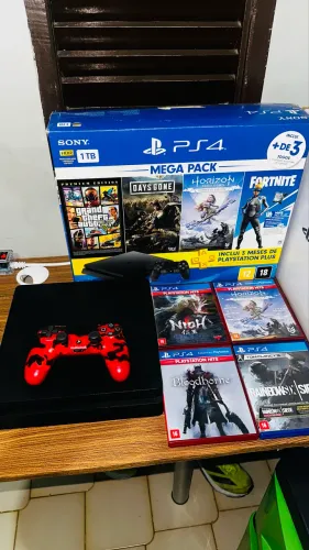 Ps4 1 terá Na caixa jogos um controles original