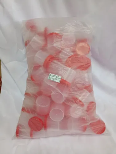 Coletor De Urina 80ml Tampa Vermelha 100 Unidades A Granel