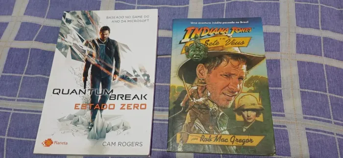 Livro Quantum Break Estado Zero - Cam Rogers + Indiana Jones E Os Sete Véus - Rob Mac Greg