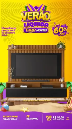 ESTANTE HOME PARA TV ATÉ 65