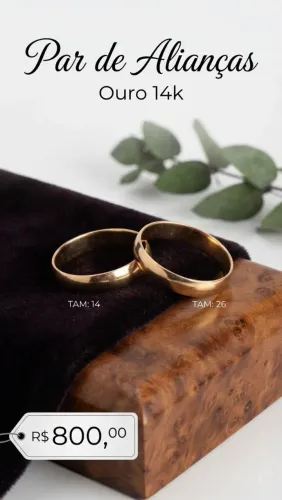 Par de Alianças em Ouro 14k - Oportunidade! ?
