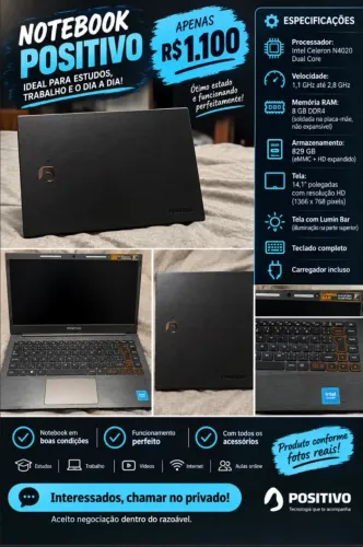 Notebook positivo C14 - 8Gb de Ram - 829GB HD