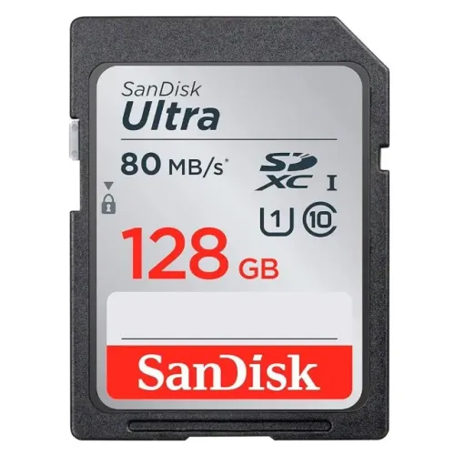 Cartão de Memória SDXC SanDisk Ultra 128GB Classe 10 UHS-I 80MB/s Original