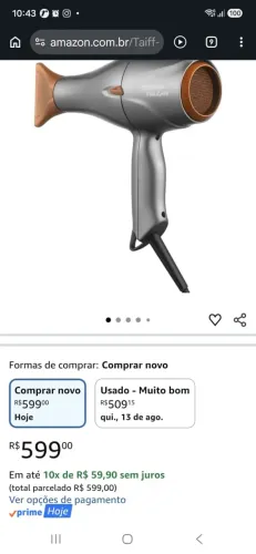 SECADOR DE CABELO TAIFF VULCAN