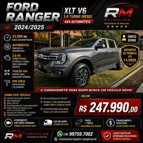 Ford Ranger XLT 3.0 V6 4X4 CD TB Die. Aut. 2025
