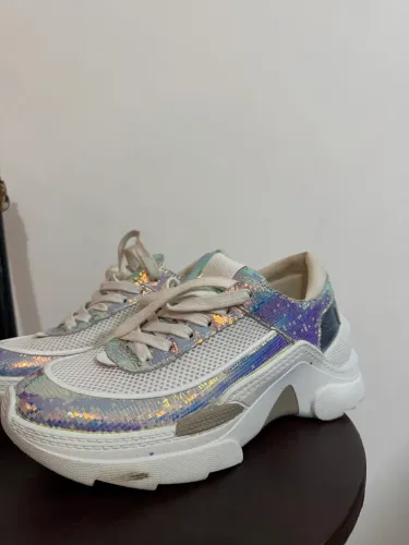 tenis schutz sneakers silver metallic 36