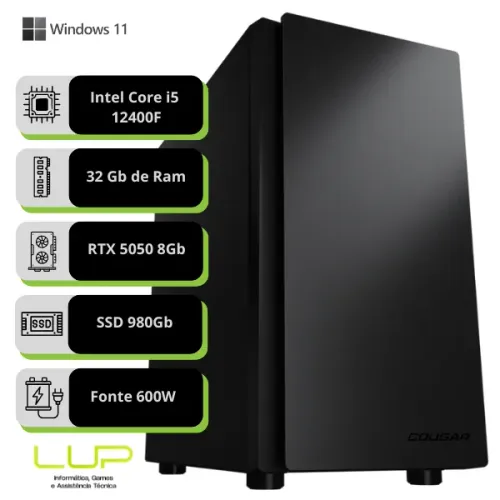 (LOJA FÍSICA) PC Render/3D Intel i5-12400F + RTX 5050 Shadow + 32Gb