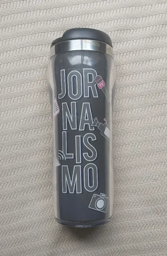 Copo Térmico Jornalismo Ludi Novo - Presente Criativo Informação Em Primeira Mão - 450ml