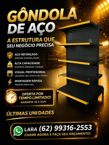 Gôndolas novas de aço