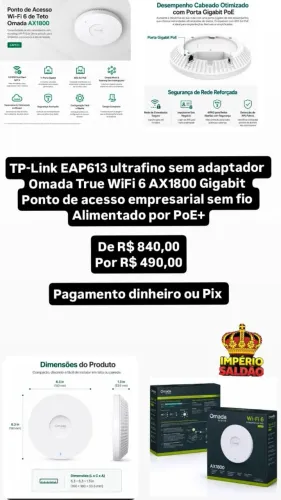 Tp-link Eap613 Acesso Wi-fi6 Dual-band Ax1800 Eap613 (produto novo lacrado)