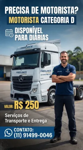 TRABALHO DE MOTORISTA D NA DIÁRIA