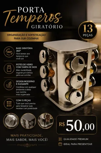 Porta temperos giratórios