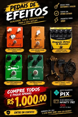 Pedais analógicos para guitarra/violão