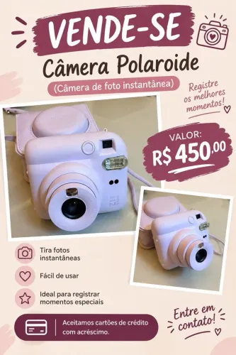Câmera polaroid de fotos instantâneas