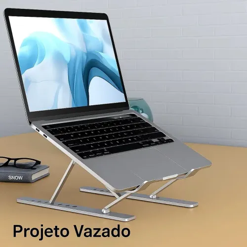 Suporte para Notebook em alumínio escovado