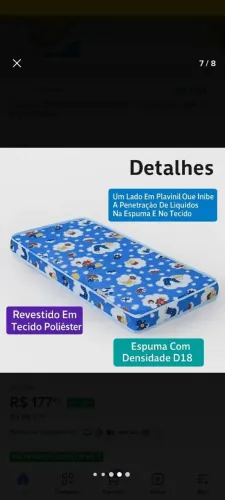 Colchonete bebê infantil 90x60x7