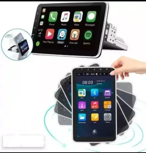 Central Multimidia 10 Polega Rotativa Android Carplay 1 Din
