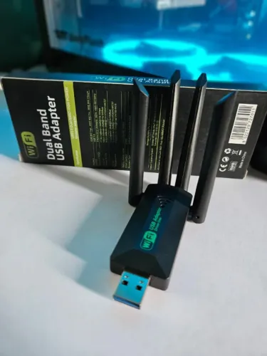 Adaptador WiFi USB 5Ghz 2.4G 1200Mbps Dual Band 4 Antenas 802.11ac Produto Novo