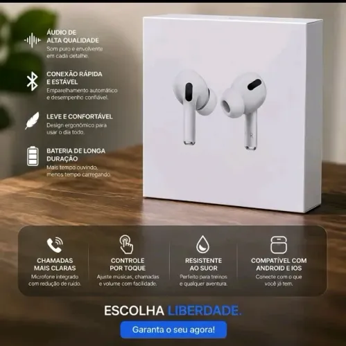 FONE SEM FIO TIPO AIRPODS - NOVO