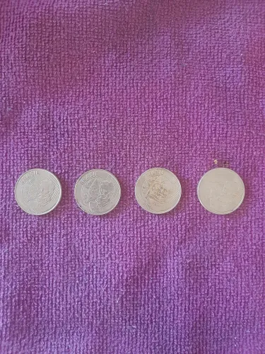 4 moedas 25 centavos ,ano 1998,99,2000,2001