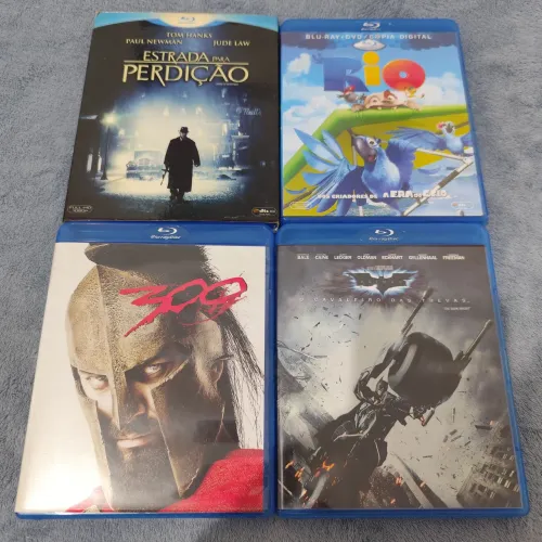 Lote Blu-ray 4 Filmes: Estrada Para Perdição - Rio - 300 - Batman - Cavaleiro das Trevas