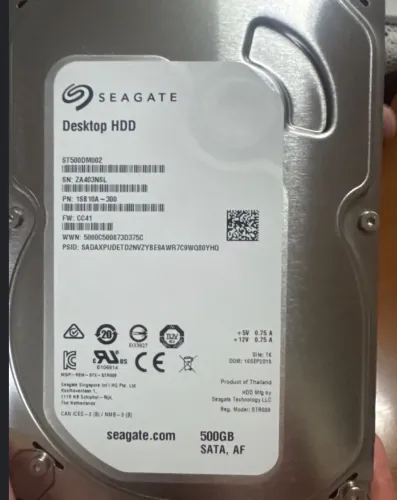 HD Externo 500GB Completo - Case Gaveta Progear + HD Seagate SATA (Pronto para Usar)