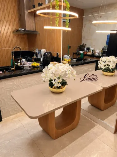 Mesa de Jantar Retangular Luxo com Vidro Laqueado Entrega Grátis Fortaleza