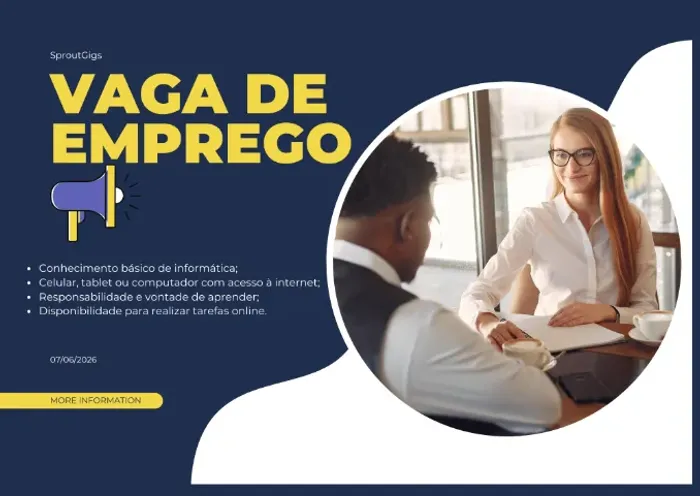 Vaga para Freelancer - Home Office - SEM EXPERIENCIA
