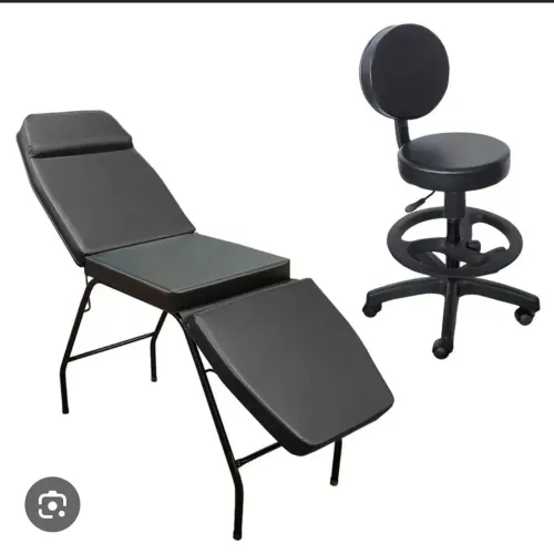 Kit profissional estética: Maca 3 posições + Mocho clínica 