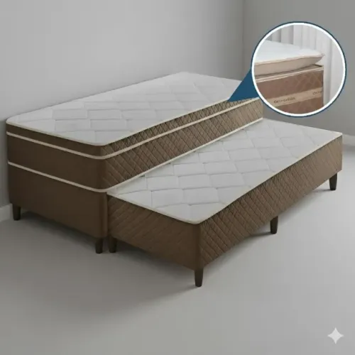 Cama com auxiliar confortavel