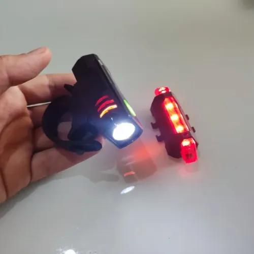 Kit Farol e Sinalizador Para Bike Recarregável Luatek LK-088 + Entrego