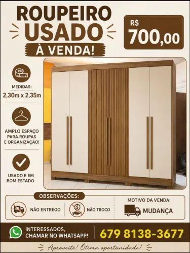 Roupeiro casal usado