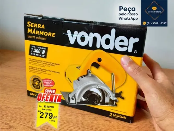 Serra Mármore Porcelanato 110V 1300W original VONDER Serra (Tipo Makita) - NOVA!