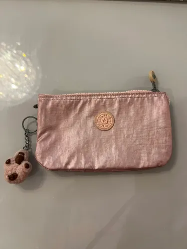 Necessaire Kipling rosa metálico