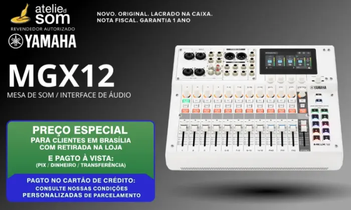 MGX12 Yamaha Mesa de Som Branca Nova Lacrada Garantia 1 ano Original com Curso Cubase AI