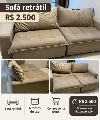 Sofá cama 4 lugares