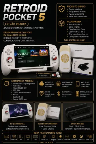 Retroid Pocket 5 + Dock + Suporte