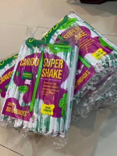 800 canudos Super Shake (8 pacotes com 100)