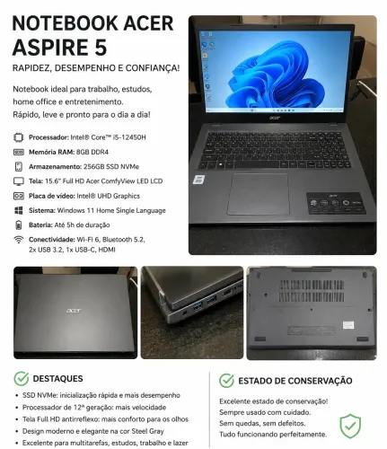 Notebook Acer Aspire 5 - Seminovo 