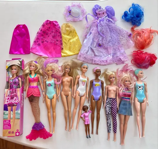 kit 10 bonecas barbie originais com acessórios